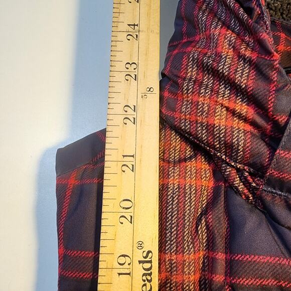 Patagonia Down With It Vest Women S Plaid Sherpa Lined Hooded Goose Down Warm - Picture 8 of 8